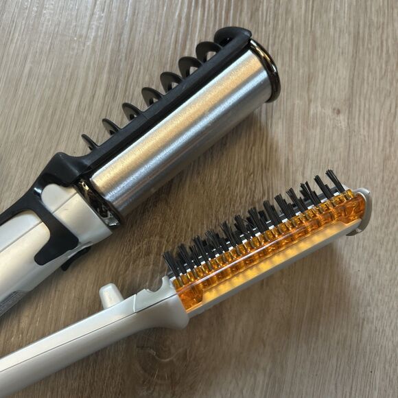InStyler Wet 2 Dry Rotating Curling Iron 1.25" White Orange Heat Guard IS1001.1 - Picture 4 of 9